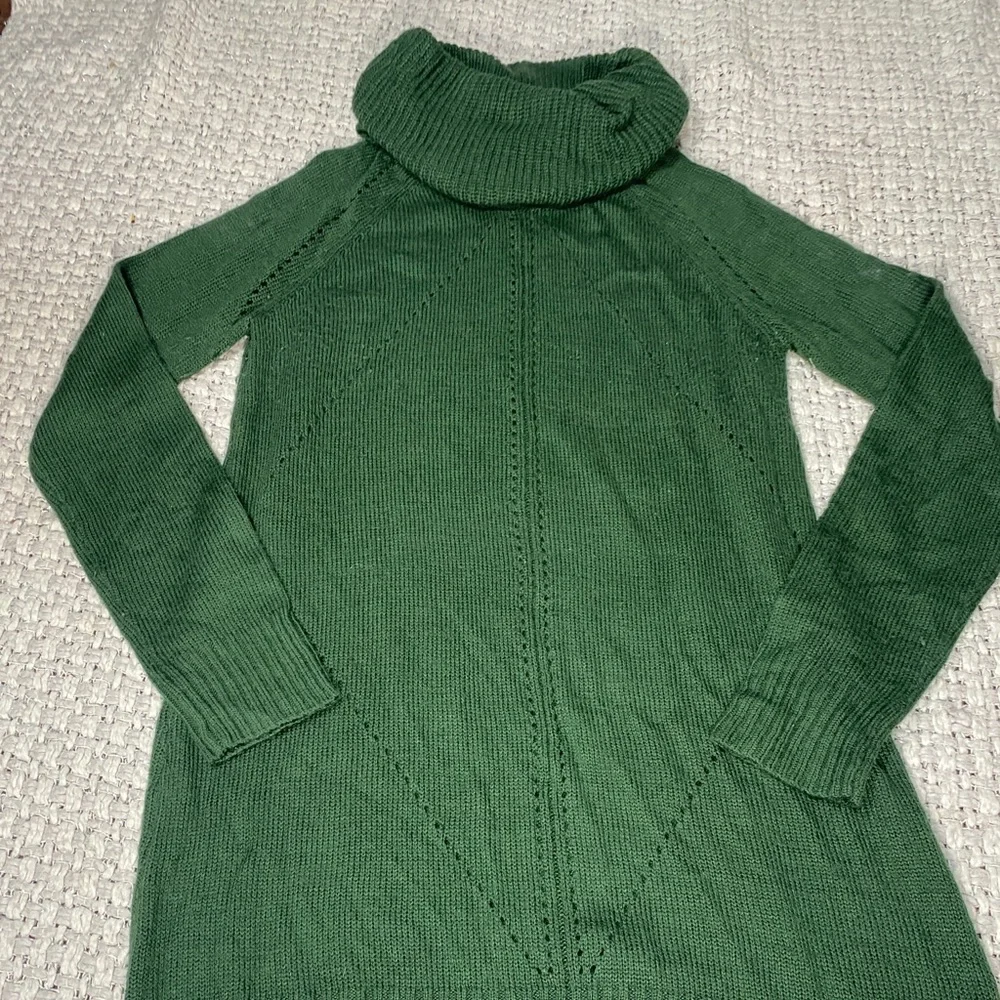 JESSICA KIDS GREEN TURTLE NECK SWEATER DRESS